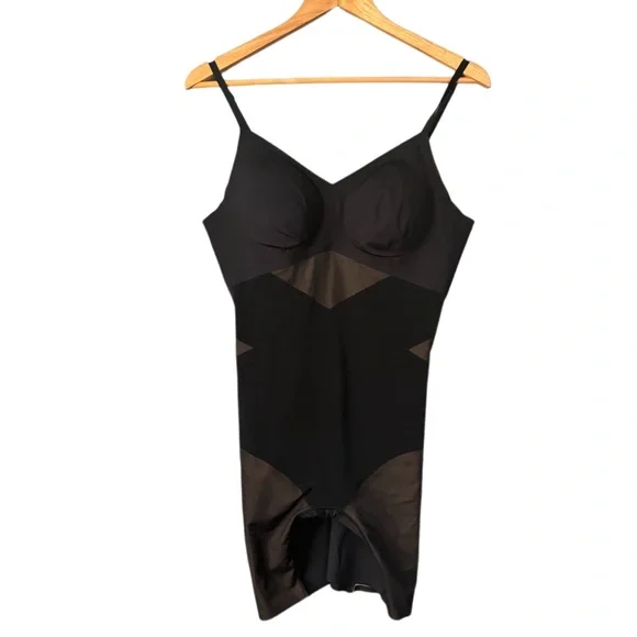 NWT Honeylove SuperPower Mid-Thigh Bodysuit Black Shapewear runway Size X-Large - Picture 2 of 10